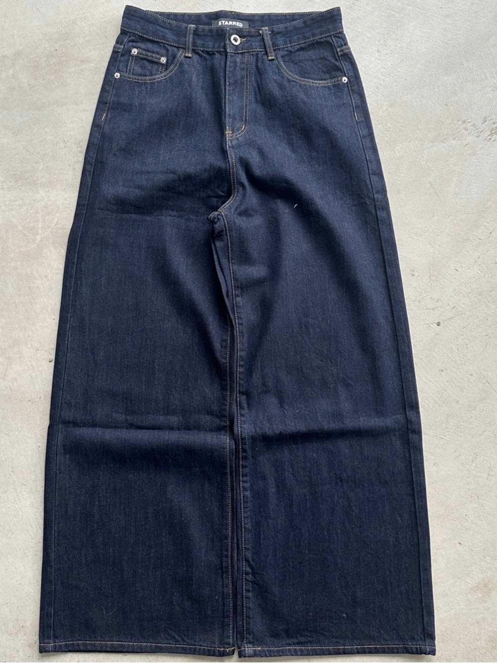 Men’s Dark Blue Wide-Leg Jeans
